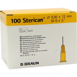 Aguja Sterican 30G x 1/2" (ø 0.3) x12mm.