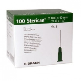 Aguja Sterican 21G x 1"1/2 (ø 0.8) x40mm.
