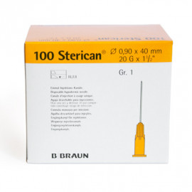 Aguja Sterican 20G x 1"1/2 (ø 0.9) x 40mm.
