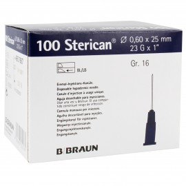 Aguja Sterican 23G x 1" (ø 0.6) x25mm.