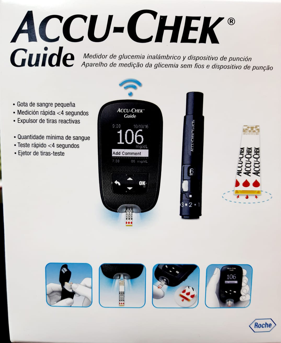 Glucómetro Accu Chek Guide Kit Completo Medidor Glucosa